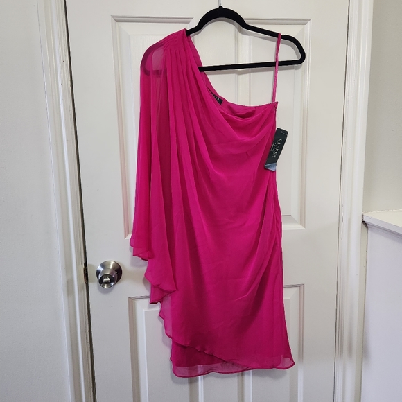 Ralph Lauren Maison Pink Georgette Cape Dress 2 - Picture 6 of 7